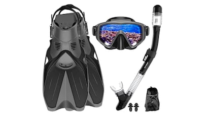 Kit de buceo con aletas de JEMULICE