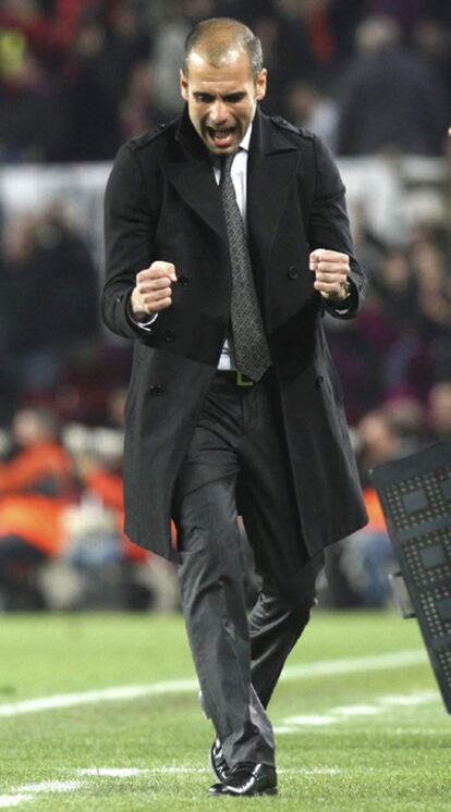 Pep Guardiola, durante el partido ante el Málaga.