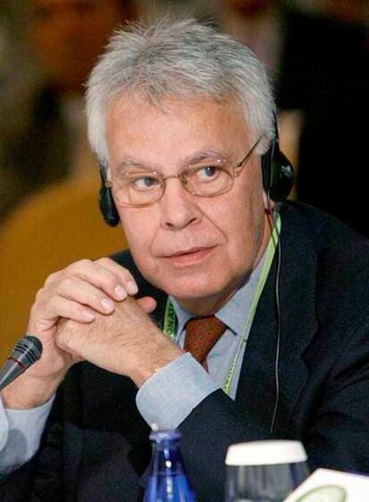 Felipe González, durante un acto en Madrid.