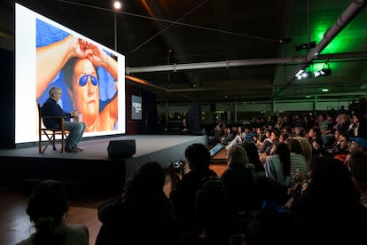 Martin Parr, during his talk at the Fujikina festival, in Barcelona, on November 16.