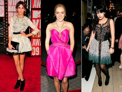 Alexa Chung, Chloë Sevigny y Lily Allen luciendo vestidos de la firma Luella.