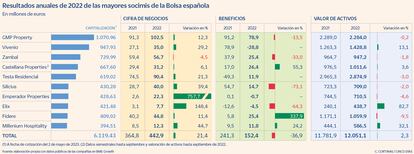 Resultados anuales de 2022 de las mayores socimis de la Bolsa española