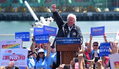 Bernie Sanders, durante un mitin en California en 2016.