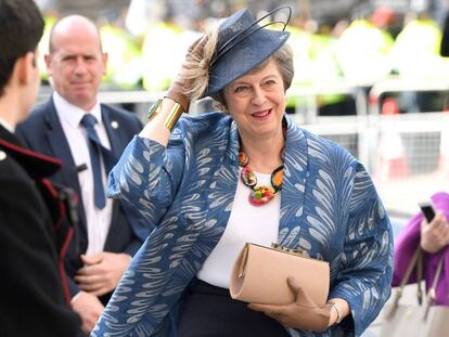 Theresa May, nesta segunda-feira, em um ato oficial na Abadia de Westminster.