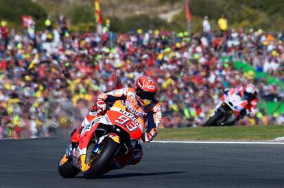 El piloto de Repsol Honda Marc Márquez, en un momento de la carrera.