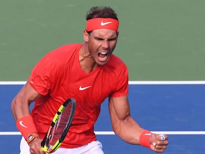 Nadal durante el partido contra Tsitsipas.