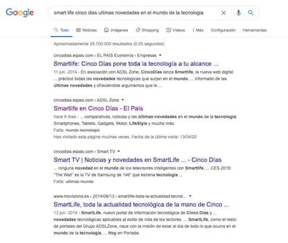 Resultados destacados en Google.