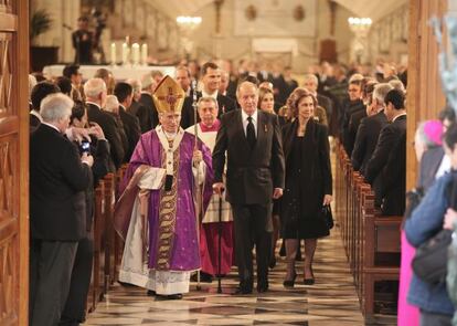 El cardenal Rouco Varela en el funeral por Adolfo Suárez