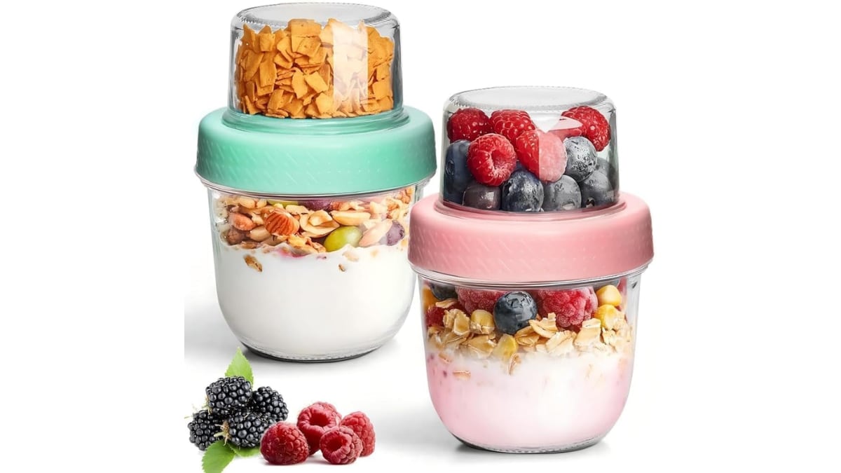 The set includes two high-quality glass jars.