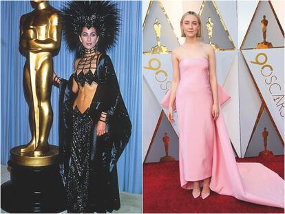 Cher en los Oscar de 1986; y la actriz Saoirse Ronan.