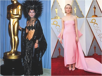 Cher en los Oscar de 1986; y la actriz Saoirse Ronan.