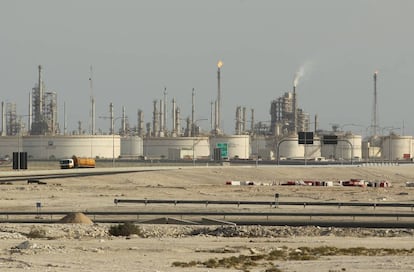 Uma refinaria de petróleo no Catar.