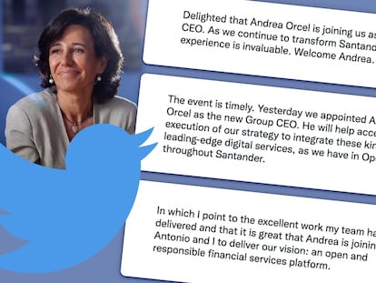 Los tuits que Ana Patricia Botín mandó sobre Andrea Orcel.