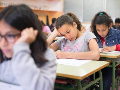 Alumnos de primaria en una escuela de Barcelona. 