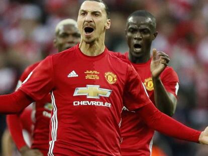 Ibrahimovic, en un partido con el United.