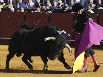 El diestro José Antonio Morante de la Puebla, en la faena a su primero.