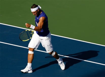 Nadal durante el encuentro ante Levine