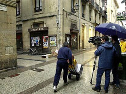En la imagen la calle San Jerónimo de la capital donostiarra donde se practicó alguna de las detenciones