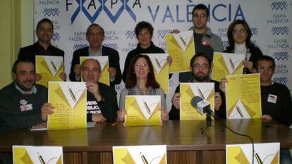 La Plataforma en Defensa de l'Ensenyament Públic, en la presentación de las movilizaciones.