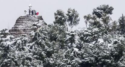 El Parc Güell de Barcelona, nevado.