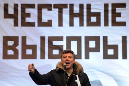 Borís Nemtsov en un míting a Moscou el 24 de desembre del 2011.