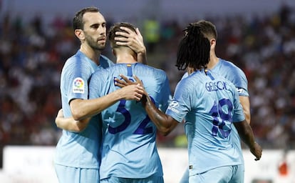 Godín, durante el amistoso de pretemporada ante el Cagliari.