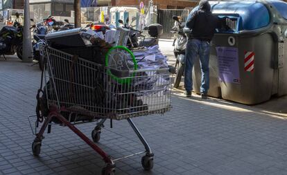 Un captaire a Barcelona.