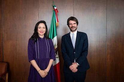 Claudia Curiel y Ernest Urtasun, en Ciudad de México.