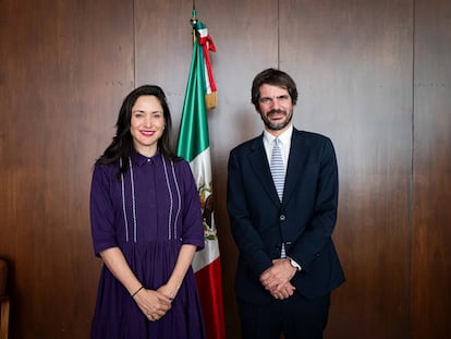 Claudia Curiel y Ernest Urtasun, en Ciudad de México.
