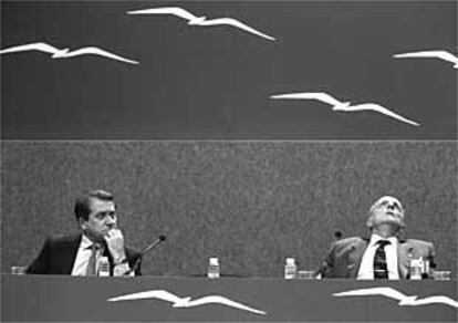 Xosé Cuiña y Manuel Fraga, durante el Congreso del PP celebrado