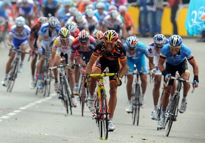 La etapa del Tour de 2008 entre Brest y Plumelec que ganó Valverde tras 197,5 kilómetros.