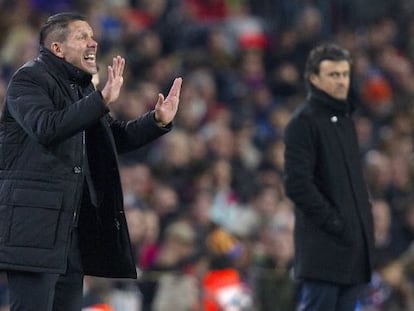 Simeone y Luis Enrique en el Barcelona-Atlético de Madrid. 