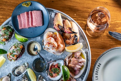 Fuente de mariscos del restaurante La Docena, en Ciiudad de México, el 22 de abril del 2025.