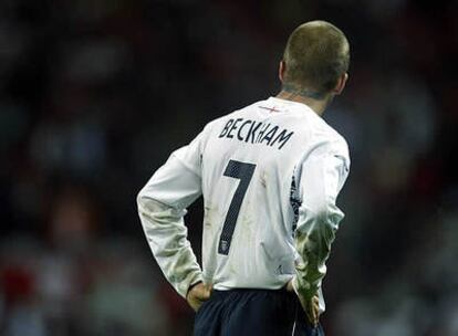 David Beckham, en un partido con la selección inglesa