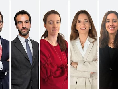 De izquierda a derecha: Rodrigo Falcão Nogueira, Carlos Vaz de Almeida, Manuel Cordeiro Ferreira, Inês Palma Ramalho, Inês Arruda y Rita Leandro Vasconcelos