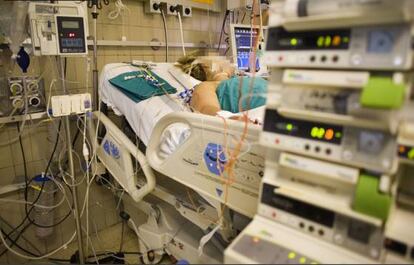 Unidad de Cuidados Intensivos del hospital Vall d'Hebron de Barcelona.
