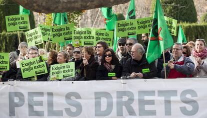 Manifestació pel retorn de la paga extra, en una imatge d'arxiu.