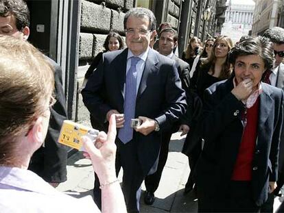El líder de la coalición de centro-izquierda italiana, Romano Prodi, hoy en Roma.