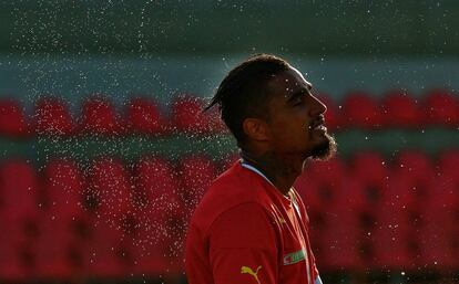 Boateng durante un entrenamiento con Ghana en 2014.