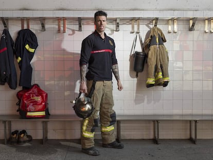 Firefighter Miguel Roldán.