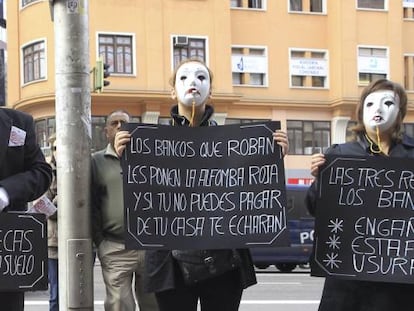 Protesta contra las cláusulas suelo.