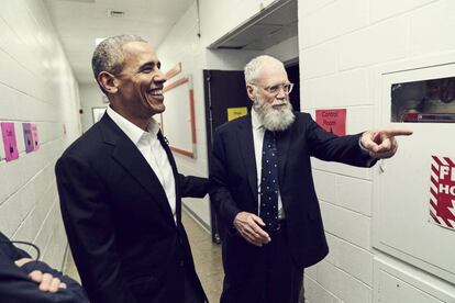 Barack Obama con David Letterman. 