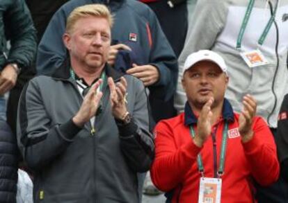 Boris Becker y Marian Vajda, los dos entrenadores de Djokovic