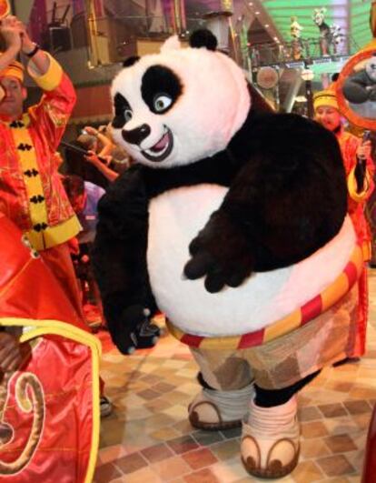 El oso Po, de Kung Fu Panda, a bordo del 'Liberty of the Seas'.