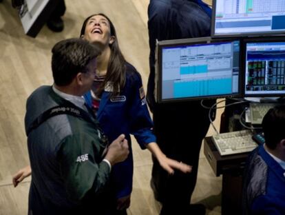 Operadores de Bolsa en Wall Street