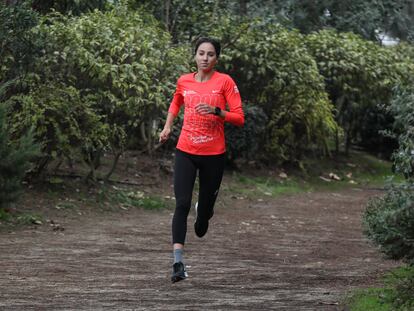 Lucía Rodríguez entrenando en la Casa de Campo para la San Silvestre de Madrid 2020