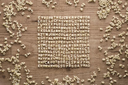 Un puzle hecho de sopa de letras.