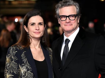 El actor Colin Firth y su esposa Livia Giuggioli.