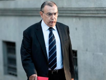 El comisario Enrique García Castaño, 'El Gordo', en una de sus comparecencias en la Audiencia Nacional para declarar como imputado.