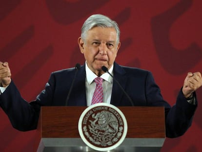 López Obrador, en una rueda de prensa.